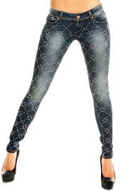 pantaloni jeans e strass