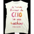 t-shirt bianca con scritte colorate